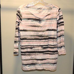 Sonoma Womans pink and black longsleeve shirt Large